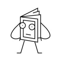 education book character line icon vector illustration