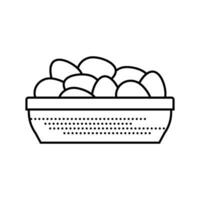 granja huevo pollo comida línea icono vector ilustración