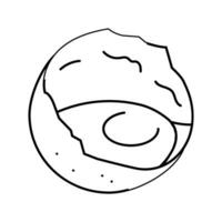 Fresco huevo pollo granja comida línea icono vector ilustración
