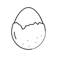 boiled egg chicken farm food line icon vector illustration