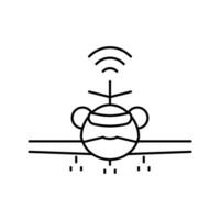 flight control system aeronautical engineer line icon vector illustration
