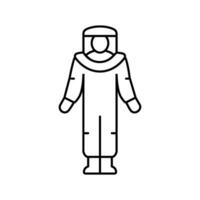 radiation suit nuclear energy line icon vector illustration