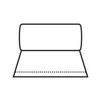 cocina rodar papel toalla línea icono vector ilustración