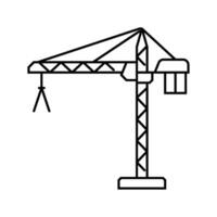 tower crane civil engineer line icon vector illustration