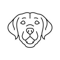 Labrador perdiguero perro perrito mascota línea icono vector ilustración