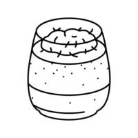 chocolate mousse comida bocadillo línea icono vector ilustración