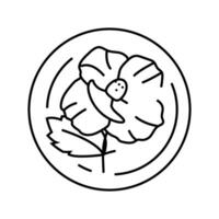 hibisco cosmético planta línea icono vector ilustración