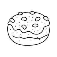 sweet bun food meal line icon vector illustration