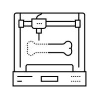 3d printed bones future technology line icon vector illustration