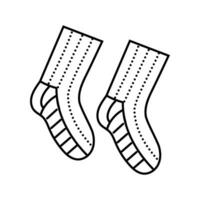 calcetines tejido de punto lana línea icono vector ilustración