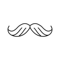 mustache hipster retro line icon vector illustration