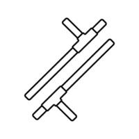 tonfa weapon military line icon vector illustration