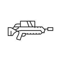 echador de llama arma guerra línea icono vector ilustración