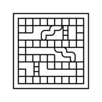 snakes and ladders game board table line icon vector illustration