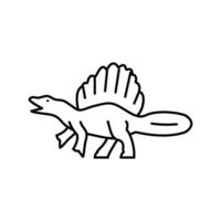 spinosaurus dinosaur animal line icon vector illustration