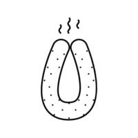 sausage smoked line icon vector illustration