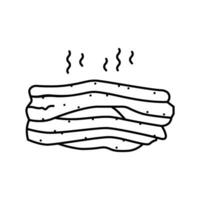 bacon smoked line icon vector illustration