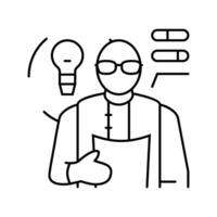 developer scientist worker line icon vector illustration