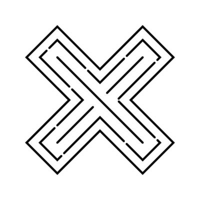 x reject line icon vector illustration