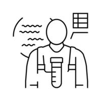 hydrologist worker line icon vector illustration