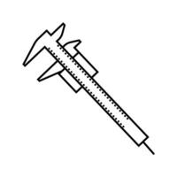 vernier gauge tool work line icon vector illustration