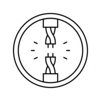 conmoción electricidad línea icono vector ilustración