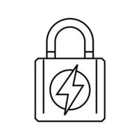 seguridad electricidad línea icono vector ilustración