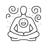 visualization meditation yoga line icon vector illustration