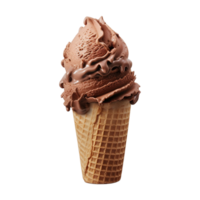 ai gerado saboroso gelo creme cone em transparente fundo - ai gerado png