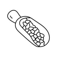 grain wheat wooden spoon line icon vector illustration