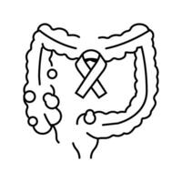 colon rectal cáncer línea icono vector ilustración