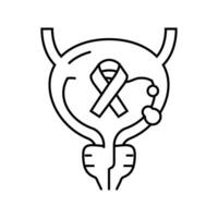 vejiga cáncer línea icono vector ilustración