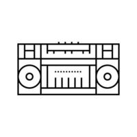 retro radio hipster retro línea icono vector ilustración