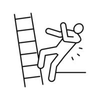 stairs fall man accident line icon vector illustration