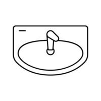 computer table monitor top view line icon vector illustration