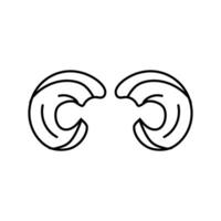 bighorn horn animal line icon vector illustration