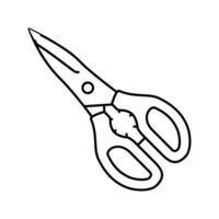 cocina tijeras cocina utensilios de cocina línea icono vector ilustración