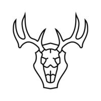 skull deer horn animal line icon vector illustration