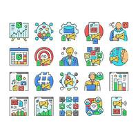 social media marketing icons set vector