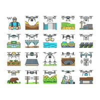 drone commercial use icons set vector