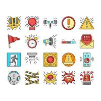 alert attention signal caution icons set vector