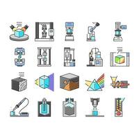 material construcción ingeniero íconos conjunto vector