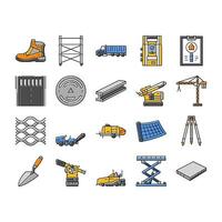 civil engineer industry building icons set vector