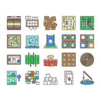 game table play board icons set vector