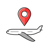 avión mapa ubicación color icono vector ilustración