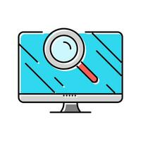 computer search magnifying glass color icon vector illustration