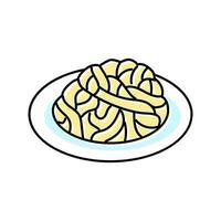 fettuccine alfredo italian cuisine color icon vector illustration