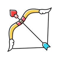cupid bow arrow color icon vector illustration