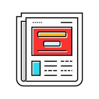 newspaper download file color icon vector illustration