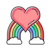 heart rainbow color icon vector illustration